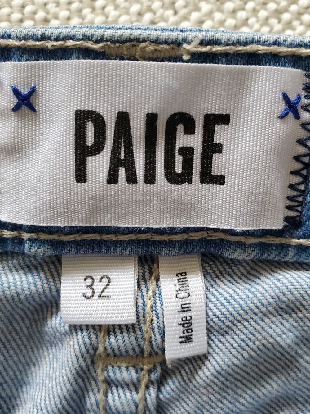 PAIGE Light Blue Distressed Emmitt Denim Cutoff Shorts. Size 32 - Picture 3 of 4